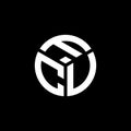 FCV letter logo design on black background. FCV creative initials letter logo concept. FCV letter design Royalty Free Stock Photo