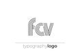 FCV modern geometric typography logo Royalty Free Stock Photo