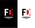Fd, df letter abstract company Logo Design with negative space. company logo template vector