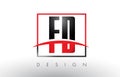 FD F D Logo Letters with Red and Black Colors and Swoosh.