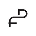 fd initial letter vector logo icon