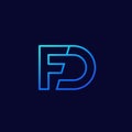 FD letters, line logo design