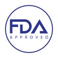 FDA approved in blue color round logo for health care and medical