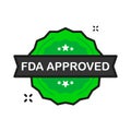 FDA Approved badge green Stamp icon in flat style on white background. Vector illustration. Royalty Free Stock Photo