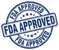 fda approved blue grunge round stamp