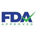 FDA approved green ticked mark on A