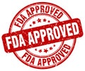 fda approved red grunge round stamp Royalty Free Stock Photo
