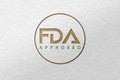 FDA approved rubber round embossed in golden background with textured white paper