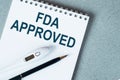 FDA - Food and Drug Administration text on document. Healthcare or medical concept