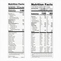 Nutrition Facts Label US Food Drugs Administration FDA Vertical Display Dual Column Display for 2 Different RDI Groups
