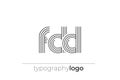 FDD modern geometric typography logo Royalty Free Stock Photo
