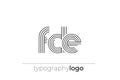 FDE modern geometric typography logo Royalty Free Stock Photo