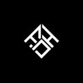 FDH letter logo design on black background. FDH creative initials letter logo concept. FDH letter design Royalty Free Stock Photo
