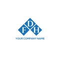 FDH letter logo design on BLACK background. FDH creative initials letter logo concept. FDH letter design Royalty Free Stock Photo