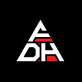 FDH triangle letter logo design with triangle shape. FDH triangle logo design monogram. FDH triangle vector logo template with red Royalty Free Stock Photo