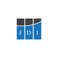 FDI letter logo design on WHITE background. FDI creative initials letter logo concept. FDI letter design