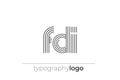 FDI modern geometric typography logo Royalty Free Stock Photo