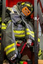 FDNY Fire Fighter Gear at Fire Station in Brooklyn