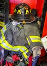 FDNY Fire Fighter Gear at Fire Station in Brooklyn