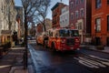 FDNY Hook and Ladder 118 in training in Brooklyn, New York, USA Royalty Free Stock Photo