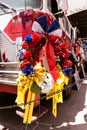 FDNY Memorial wreath on fire truck