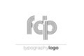 FDP modern geometric typography logo Royalty Free Stock Photo