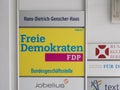 FDP Plaque At The National Office Of The Party At Hans-Dietrich-Genscher-Haus In Berlin