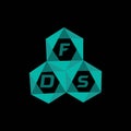 FDS creative minimalist letter logo. FDS unique vector initials alphabet letter logo Royalty Free Stock Photo