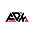FDX triangle letter logo design with triangle shape. FDX triangle logo design monogram. FDX triangle vector logo template with red Royalty Free Stock Photo