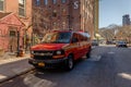 FDYN fire engines in front of Engine 205 H&L 118 fire station, New York Royalty Free Stock Photo