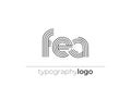FEA modern geometric typography logo Royalty Free Stock Photo