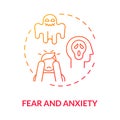 Fear and anxiety red gradient concept icon Royalty Free Stock Photo