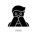 Fear black glyph icon