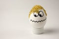 fear concept. cute and funny egg with