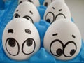 Fear concept. funny photo. eggs