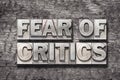 Fear of critics wood Royalty Free Stock Photo