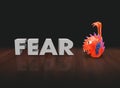 Fear 3d Word Red Plastic Finger Puppet Monster