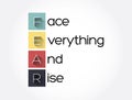 FEAR - Face Everything And Rise acronym, concept background Royalty Free Stock Photo