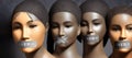 Fear of failure - Censored and Silenced Women of Color. Standing United with Their Lips Taped in a P Royalty Free Stock Photo