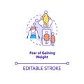 Fear of gaining weight concept icon