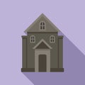 Fear house icon flat vector. Castle tree