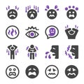 Fear icon set Royalty Free Stock Photo