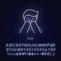 Fear neon light icon