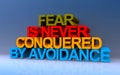 fear is never conquered by avoidance on blue