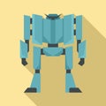 Fear robot transformer icon, flat style