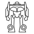 Fear robot transformer icon, outline style