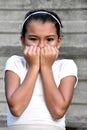 A Fearful Asian Child Girl Royalty Free Stock Photo