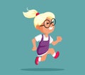 Scared Little Girl Running Away Vector Cartoon Illustration Royalty Free Stock Photo