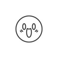 Fearful Face emoticon line icon