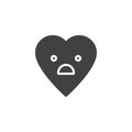 Fearful Face emoticon vector icon